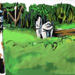 My mother´s garden, view to the old sandbox